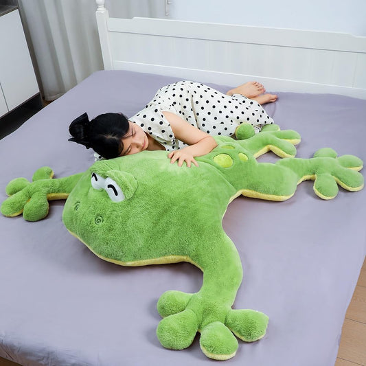 Labauxite giant frog plush pillow offers cozy comfort for kids.