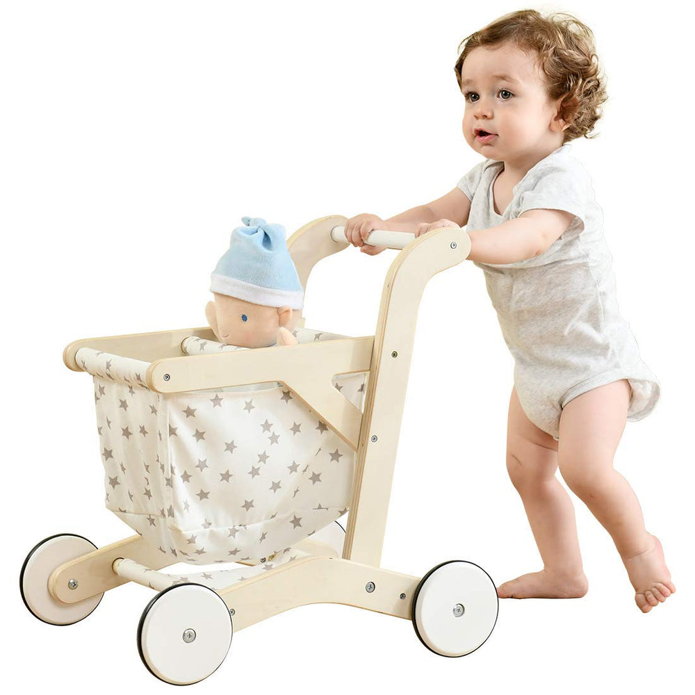 Labebe Baby Push Walker front view showing stable base for first steps