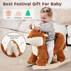 Labebe backrest design keeps toddlers snug while rocking.