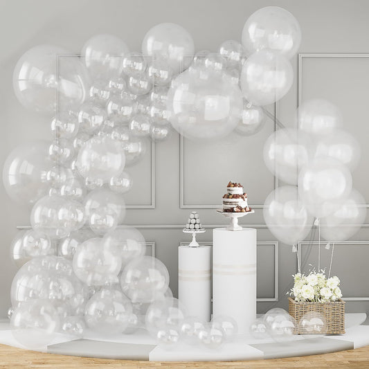 Labeol clear 18-inch balloons for bold garland focal points.