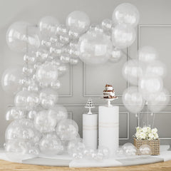 Labeol clear 18-inch balloons for bold garland focal points.
