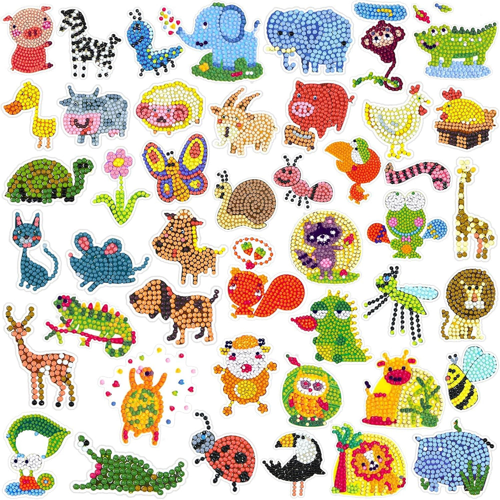 Labeol diamond art kit animal sticker canvas for kids boosts focus.