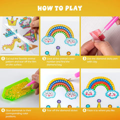Labeol Diamond Art Kit peel-film-closeup shows easy start for kids.