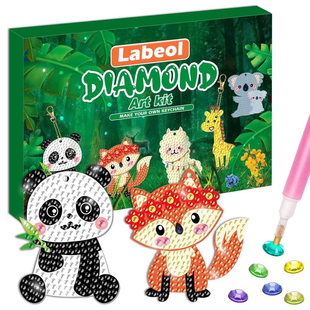 Labeol GEM keychains fox project with sparkling diamonds for creative kids