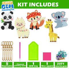 Labeol GEM keychains giraffe design; vibrant gems inspire focused crafting