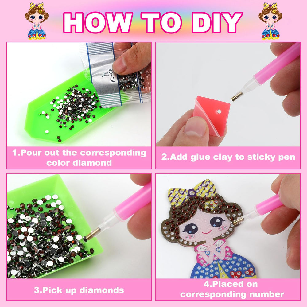 Labeol gem keychains Panda pattern kit brings joyful creativity