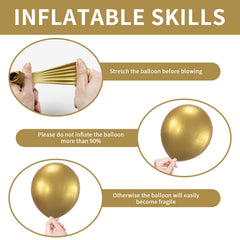 Labeol gold balloons 10-inch create a layered garland display.