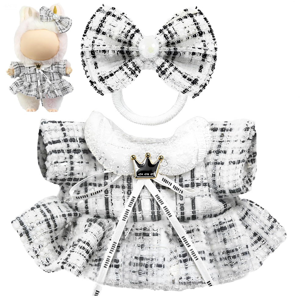 LABUBU 17cm bow headdress white adds chic detail for stylish doll styling