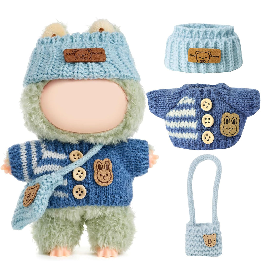 LABUBU 17cm doll bunny sweater front view showing cozy knit