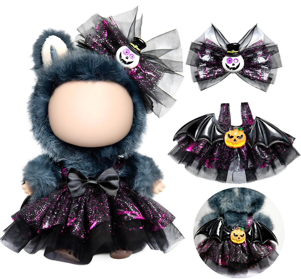 LABUBU 17cm doll devil dress with angel wings for imaginative play.