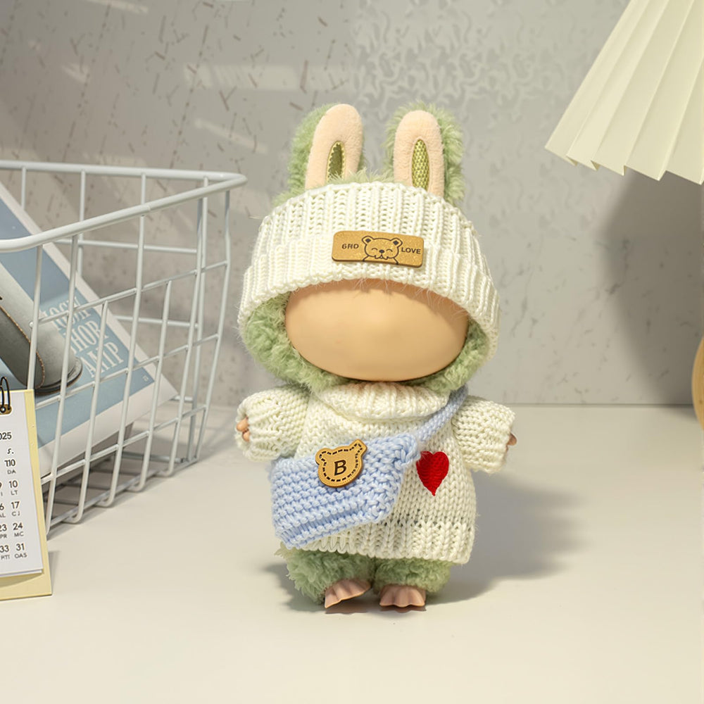 LABUBU knit hat for 17cm dolls, soft and easy to wear