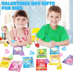 LACCHOUFEE classroom exchange set featuring cards and gems for Valentine Day.