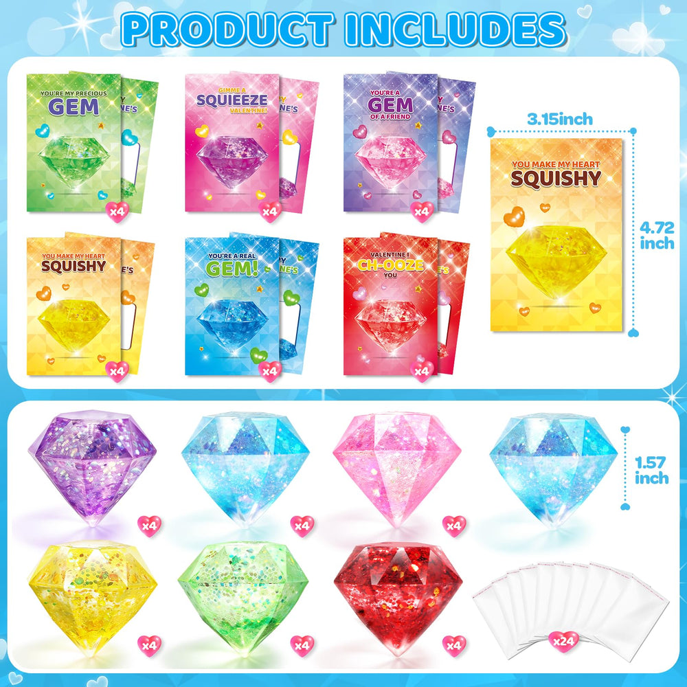 LACCHOUFEE gem squeeze toys with cards, ideal for party favors.