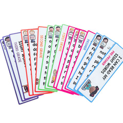 Lachilly flashcards with plastic ring for easy storage.