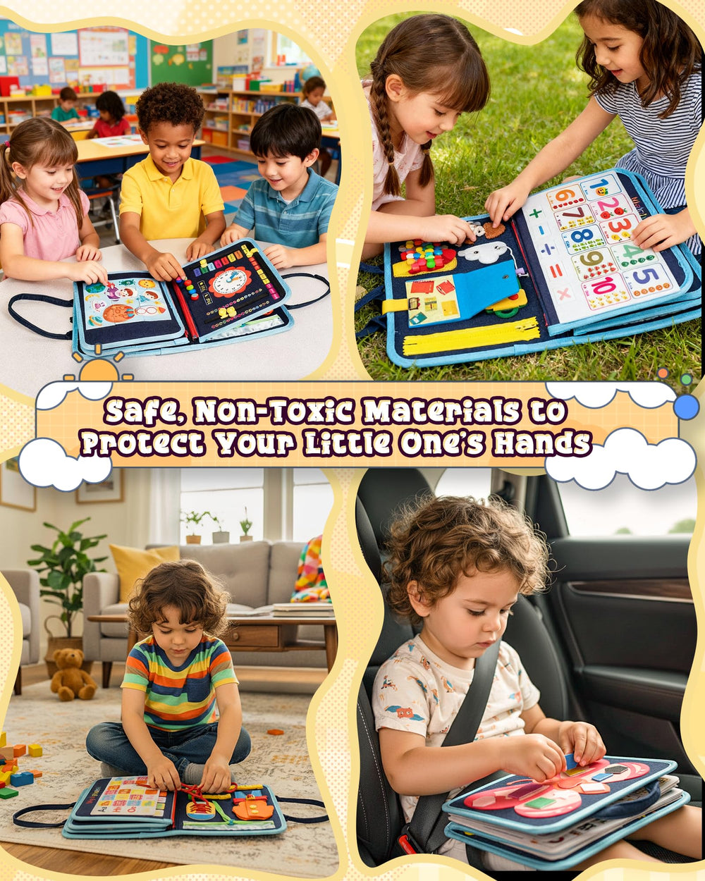 LADFAR includes shapes, colors, numbers, and a clock for early learning.