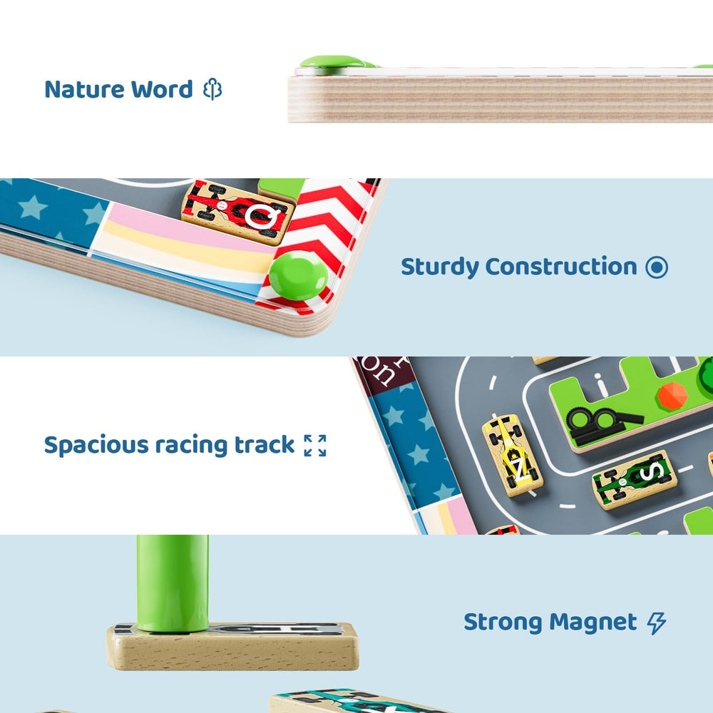 LADFAR wooden design with non-toxic magnets provides safe, durable toy time.