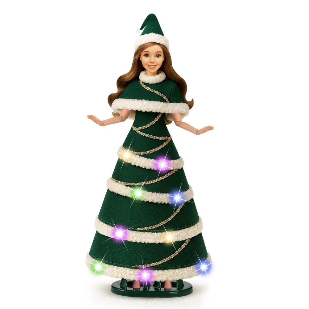 Lady Cat eleven-point-five inch light-up doll with LED dress for radiant room decoration