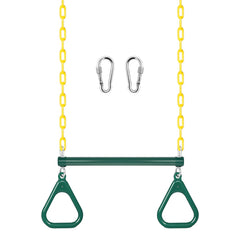 LadyRosian gym rings trapeze bar 16-inch for safe backyard fun