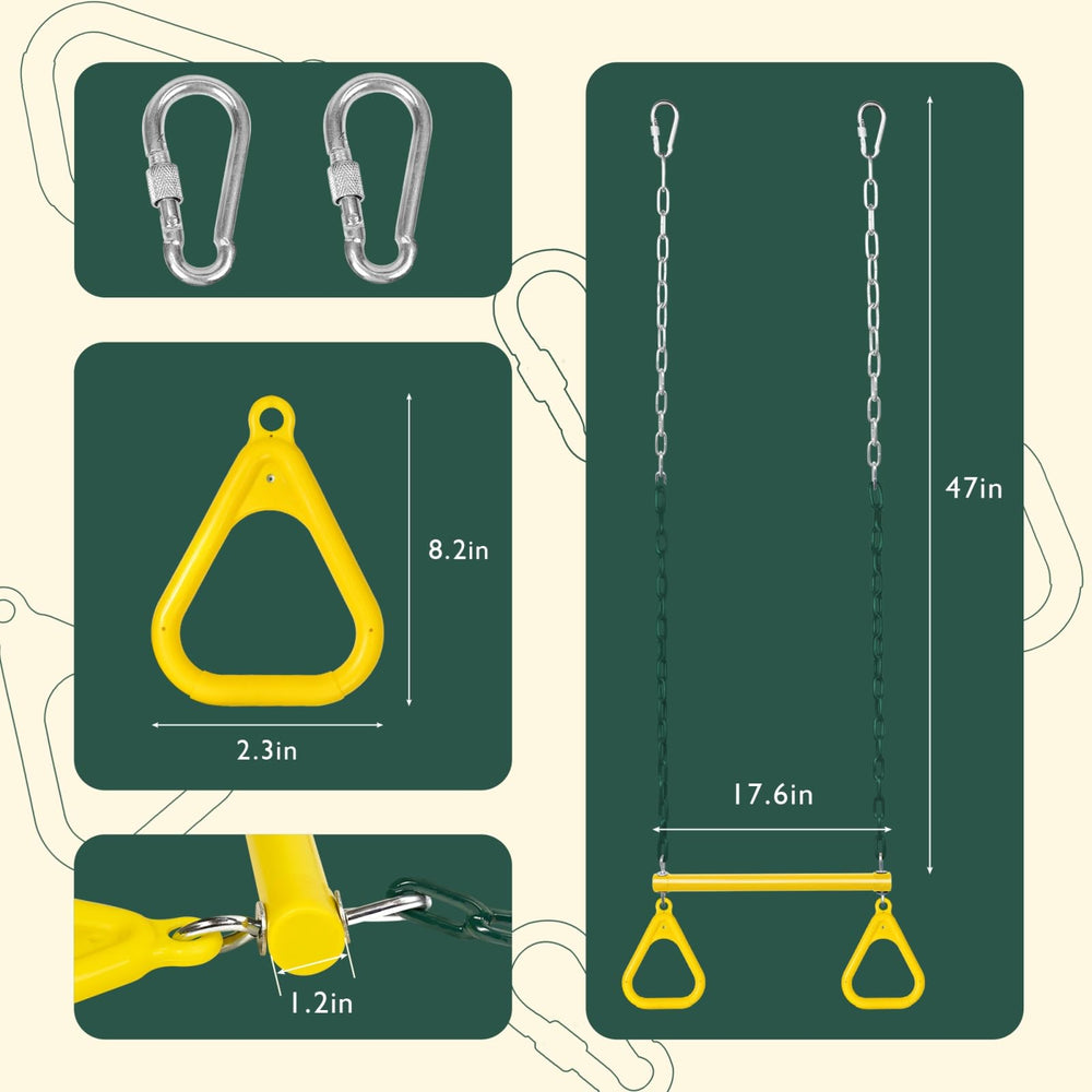 LadyRosian metal rings with soft grips for easy hanging.