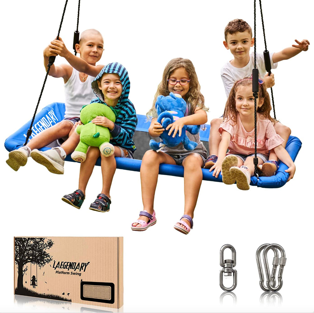 Laegendary saucer swing 60-inch outdoor, sturdy outdoor fun for family play and relaxation.