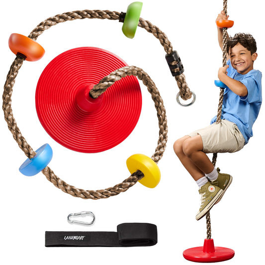 LÆGENDARY tree swing kid disk assembly shows easy setup for backyard play