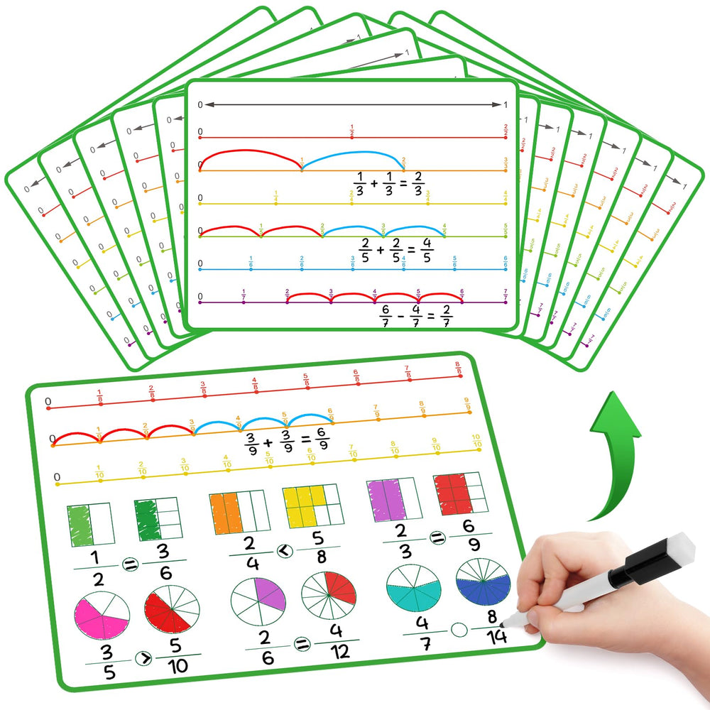 Laffunz fraction manipulatives flash cards for visual fraction learning in classrooms