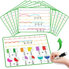 Laffunz fraction manipulatives flash cards for visual fraction learning in classrooms