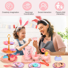 Lajeje Bunny Tea Set bunny-case portable storage keeps pieces organized