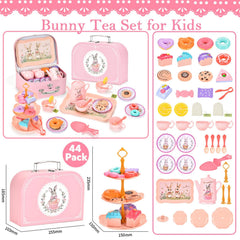 Lajeje Bunny Tea Set plates designed for tiny diners during pretend meals