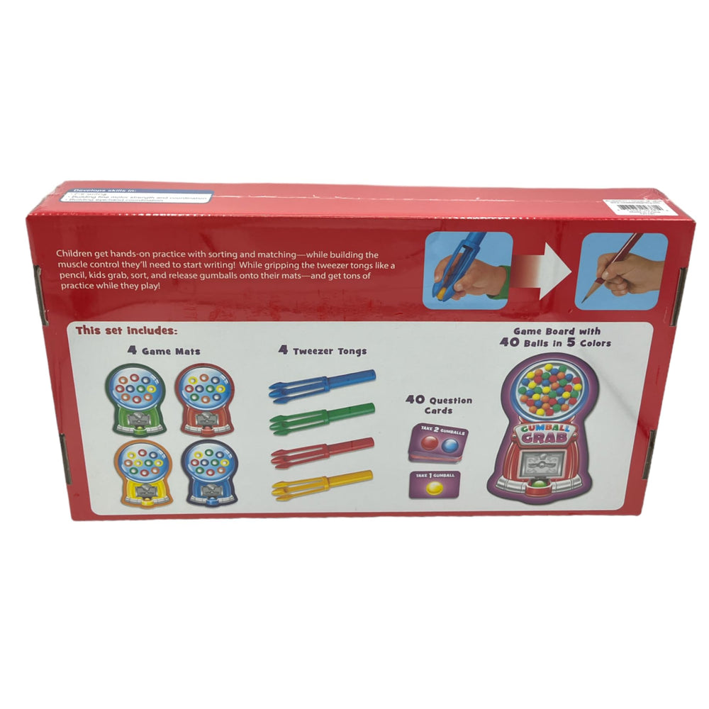Lakeshore Gumball Grab in use by a child to build fine motor skills.