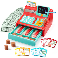 Lalalark cash register with bright buttons boosts tactile play and learning