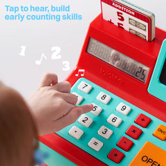 Lalalark cash register voice-assisted calculator guides math during pretend shopping