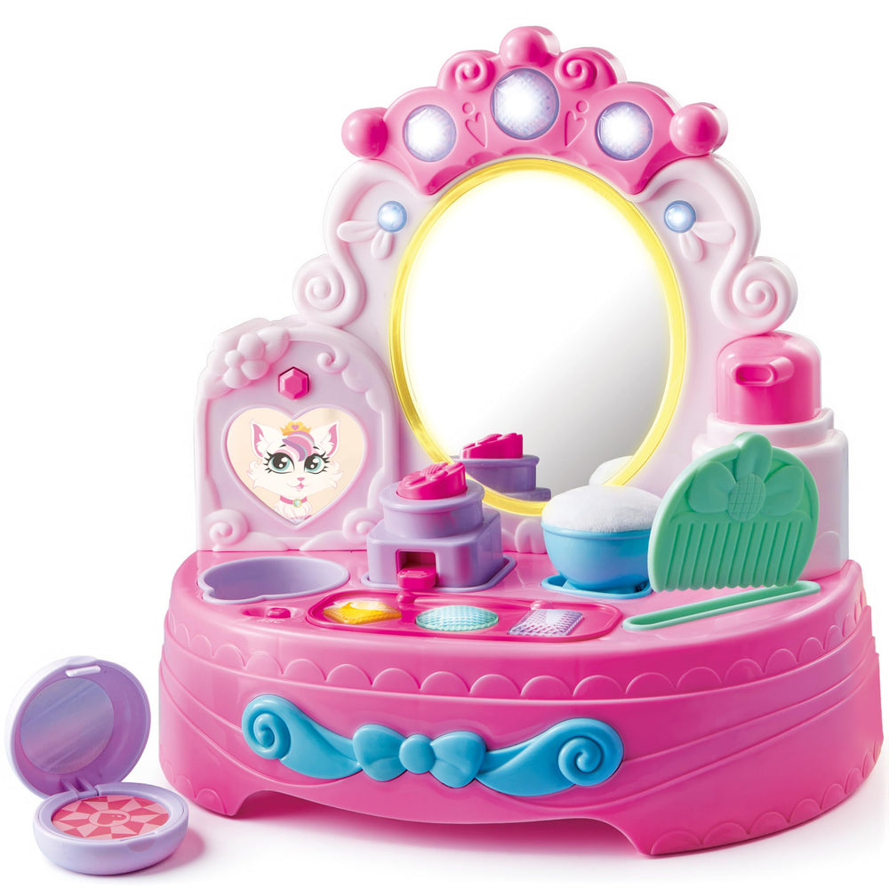 lalalark Toddler Vanity with a light-up mirror invites imaginative play and discovery.
