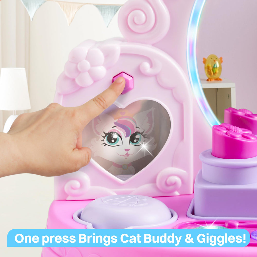 lalalark vanity's music buttons trigger songs to accompany playtime.