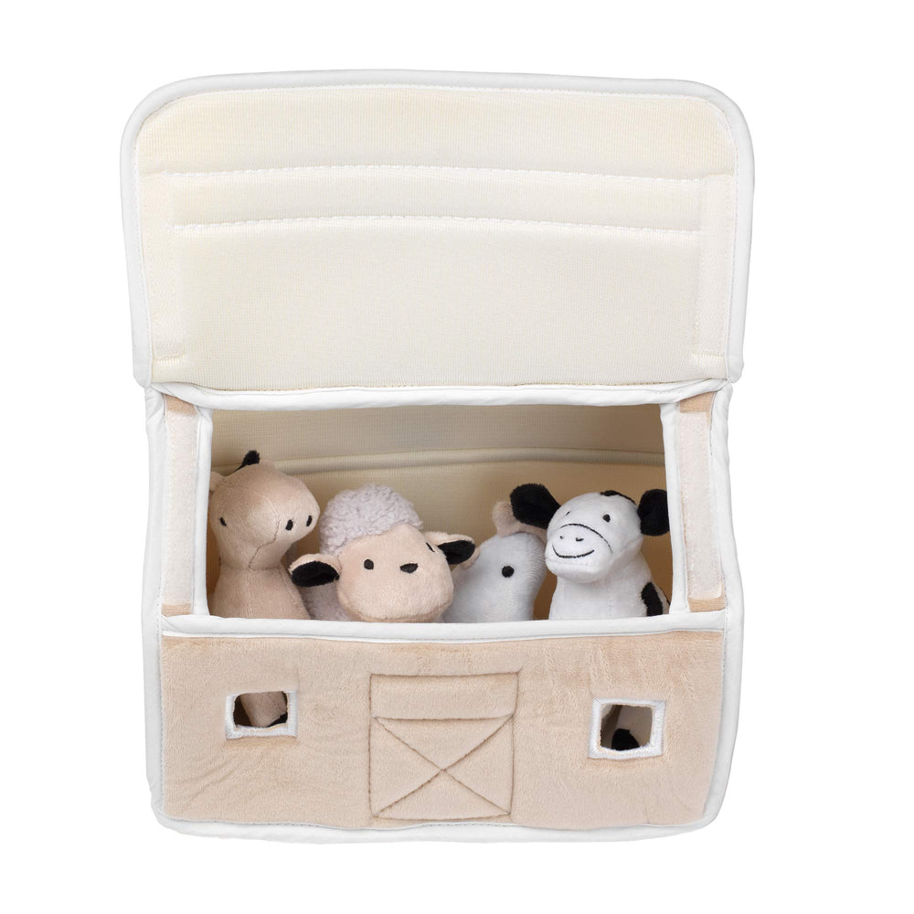 Lambs & Ivy plush barn horse toy encourages tactile exploration.
