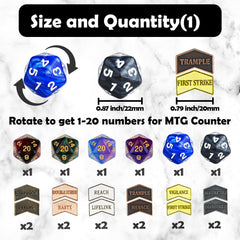 LAMJAM D20 spindown dice for life totals in MTG play