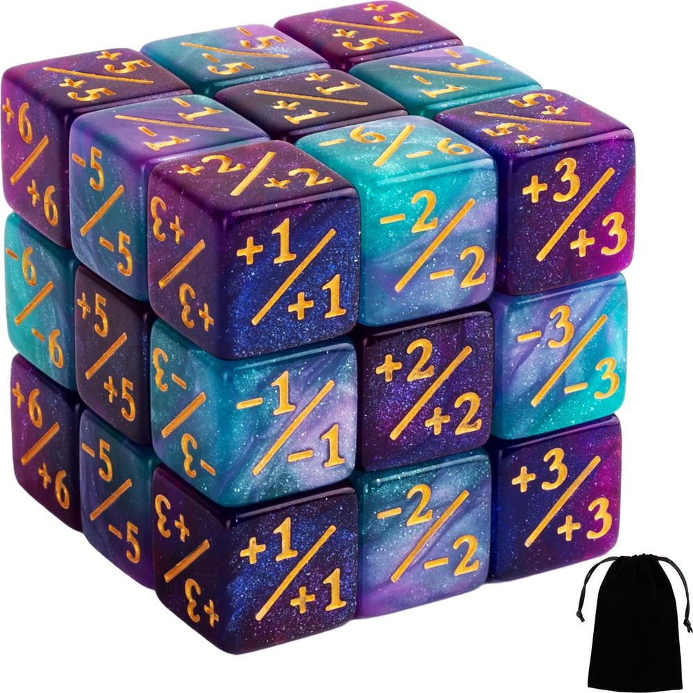 LAMJAM turquoise and lilac dice counters for MTG readability