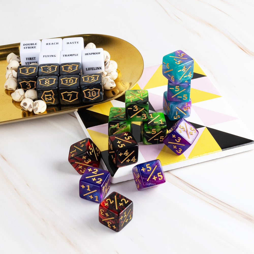 LAMJAM easy to read white d6 numerals for MTG tracking