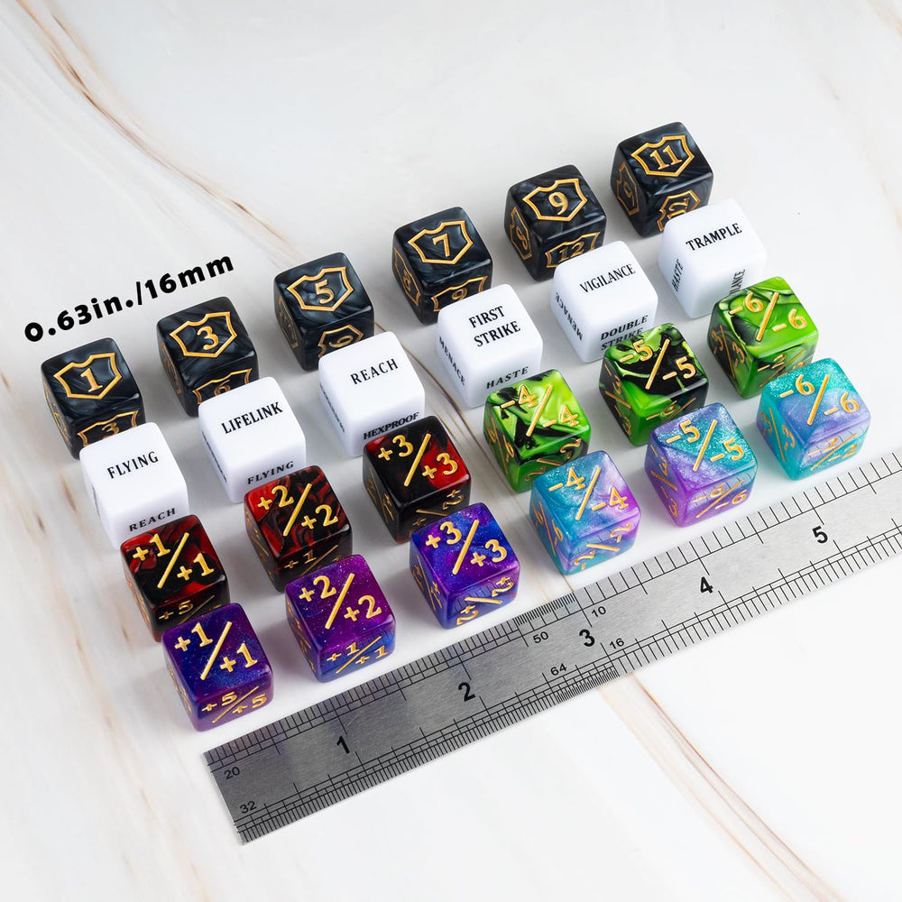 LAMJAM shield dice counters with velvet pouch for portable gaming