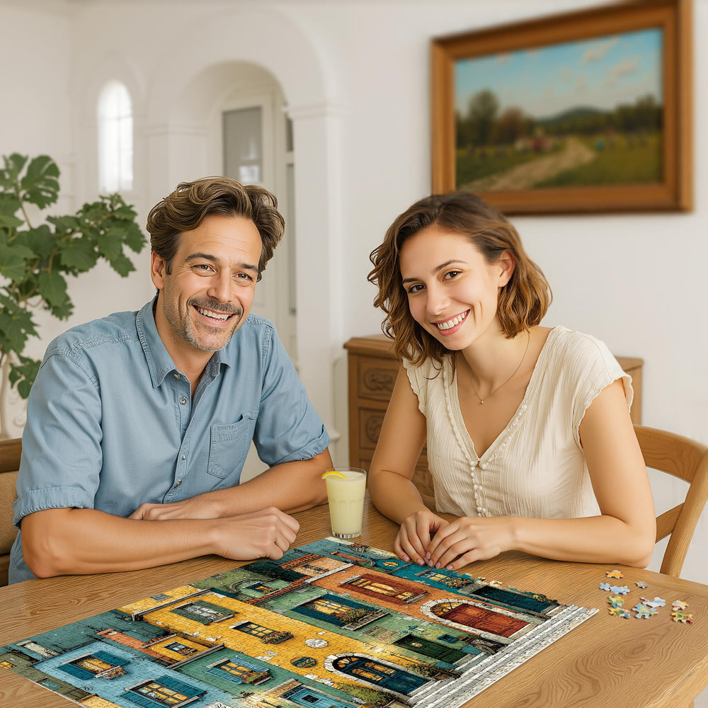 Lamplig puzzle with letter-coded zones for easy locating and teamwork.
