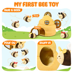 Lanbeby Bee music box adds gentle melodies to calm playtime.