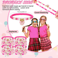 Landical 24-pcs bow bracelet set, great for party favors and coordinated looks