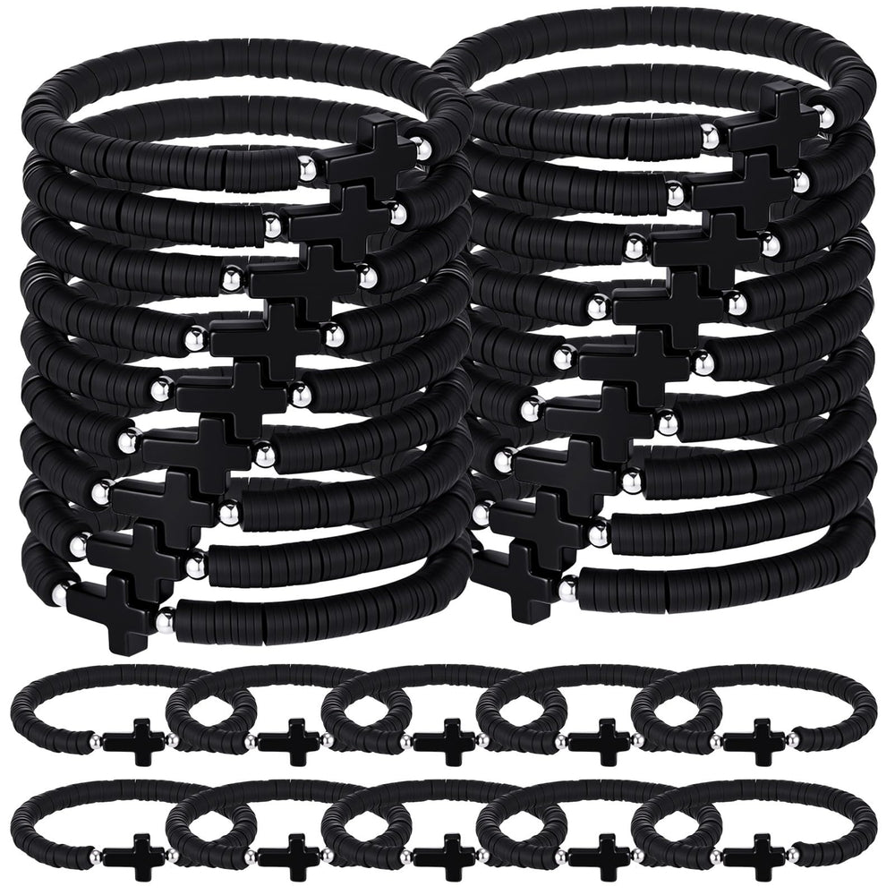 Landical black cross bracelets bulk pack, ideal for church gatherings
