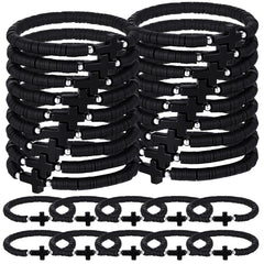 Landical black cross bracelets bulk pack, ideal for church gatherings
