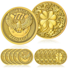 Landical lucky coin with a four-leaf clover for daily luck and energy.