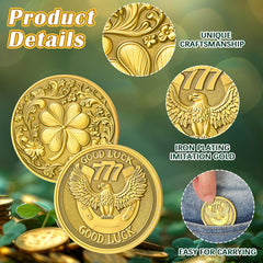 Landical gold-plated lucky coin with durable zinc alloy construction.