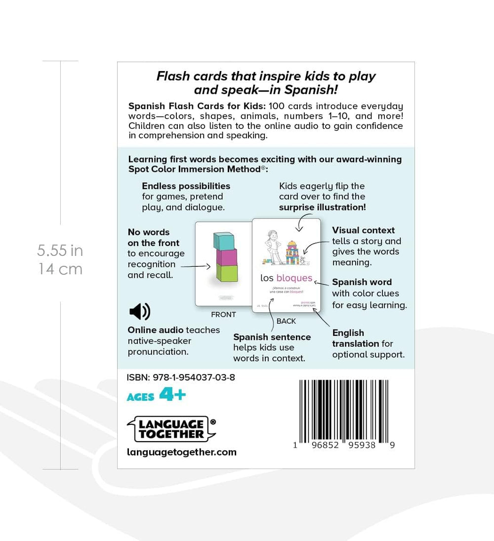 Language Together flashcards front features pictures for quick recognition.