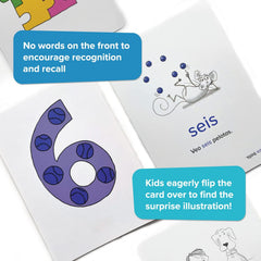 Language Together Spanish flashcards show shapes to boost recognition and sentence building.