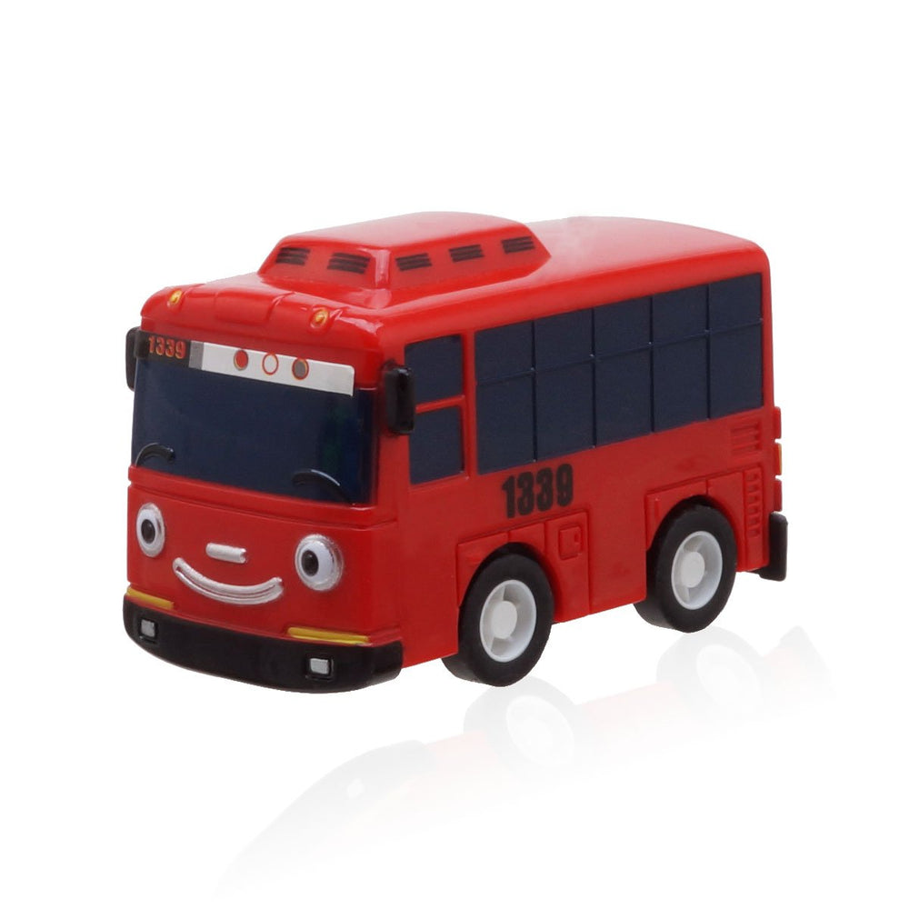 Lani the Little Bus wind-up closeup highlights bold colors and imaginative play opportunities.