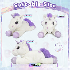 Lanmore giant unicorn plush used as a soft pillow and decor